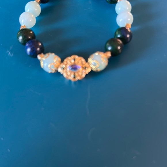 Chrysocolla & Aventurine Bracelet For Up to 8.5” Wrist - Picture 2 of 2